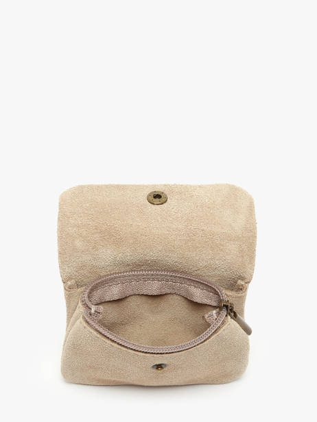 Coin Purse Velvet Leather Milano Beige velvet VE23091 other view 1