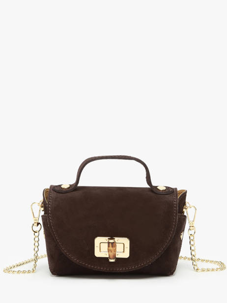 Sac Bandoulière Velvet Cuir Milano Marron velvet VE24117
