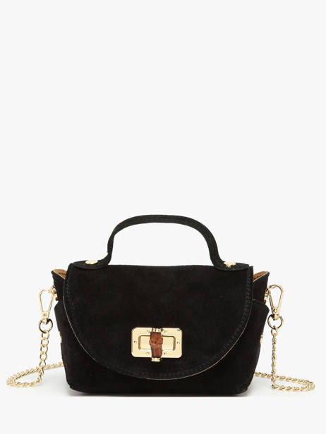 Sac Bandoulière Velvet Cuir Milano Noir velvet VE24117