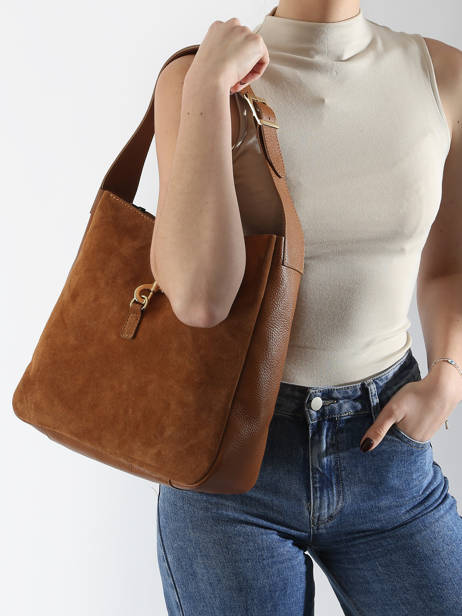 Shoulder Bag Velvet Caviar Leather Milano Brown velvet caviar VC24118 other view 1