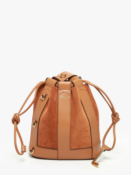 Small Leather Elles Bucket Bag Lancel Brown elles A13359