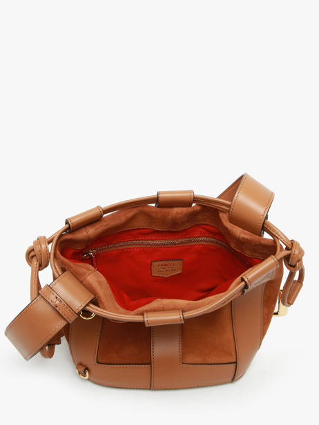 Small Leather Elles Bucket Bag Lancel Brown elles A13359 other view 3