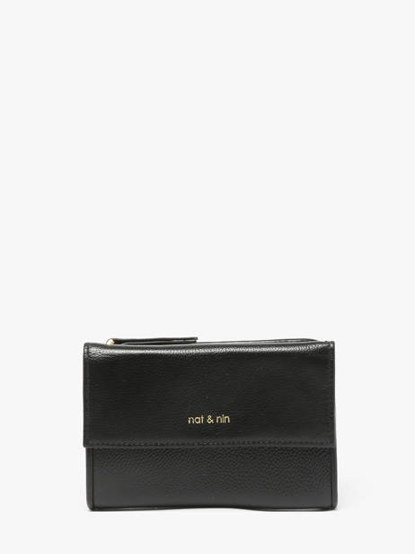 Portefeuille Lotti Cuir Nat et nin Noir vintage LOTTI