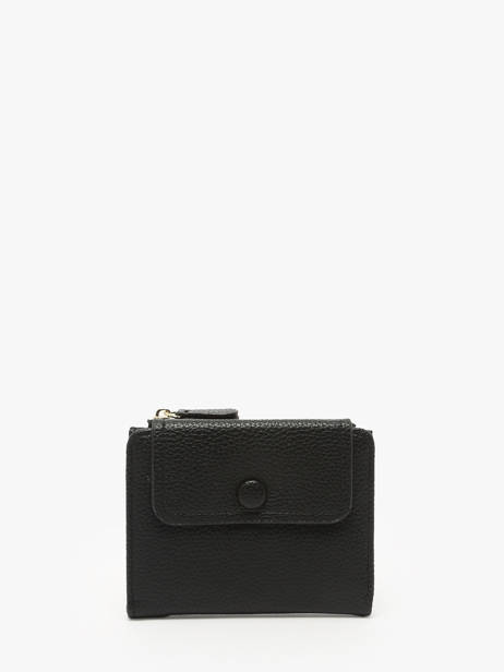 Coin Purse With Card Holder Miniprix Black grained 78COK865