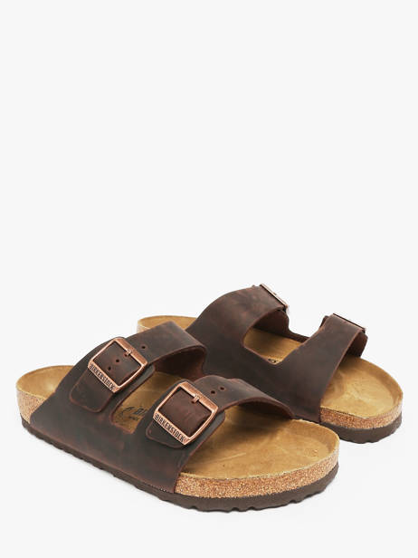 Slippers Arizona Leoi Habana In Leather Birkenstock Brown men 52531 other view 1