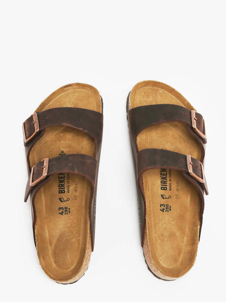 Slippers Arizona Leoi Habana In Leather Birkenstock Brown men 52531 other view 3