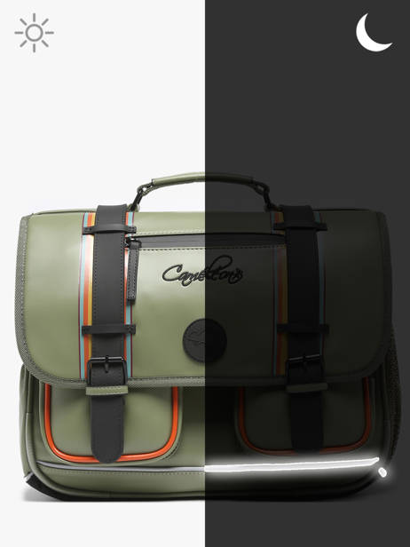 2-compartment Satchel Cameleon Green vintage north PBVWCA38 other view 7