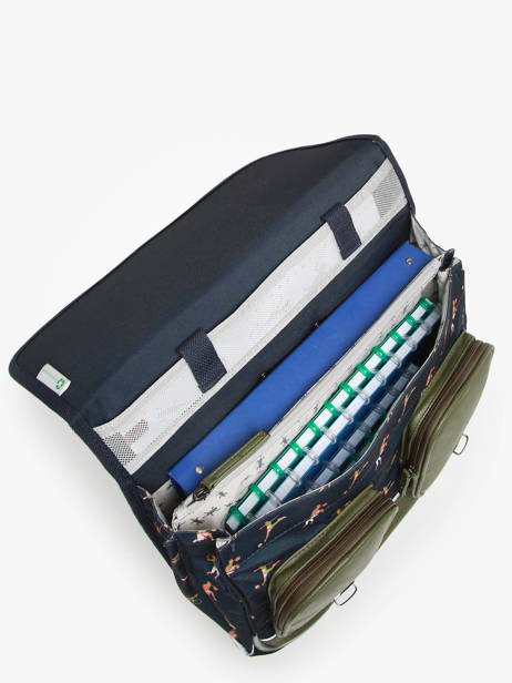 Wheeled Schoolbag 2 Compartments Cameleon Green vintage urban PBVBCR38 other view 3