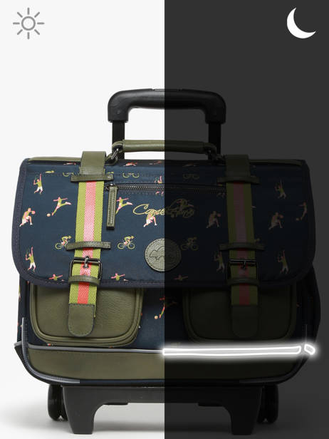 Wheeled Schoolbag 2 Compartments Cameleon Green vintage urban PBVBCR38 other view 8