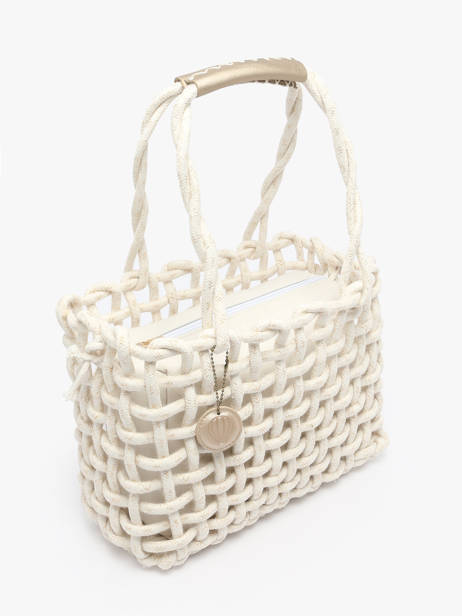 Sac à Main Crochet Le voyage en panier Beige crochet PM853 vue secondaire 2