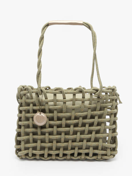Handbag Crochet Le voyage en panier Green crochet PM853