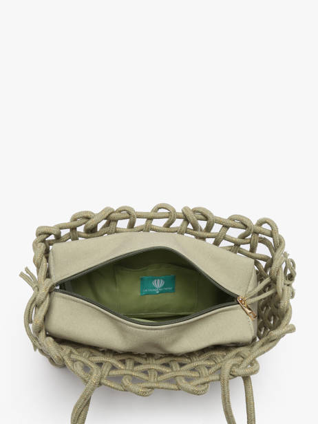 Handbag Crochet Le voyage en panier Green crochet PM853 other view 3