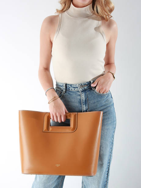 Leather Angèle Tote Bag Lancel Brown angele A13361 other view 2