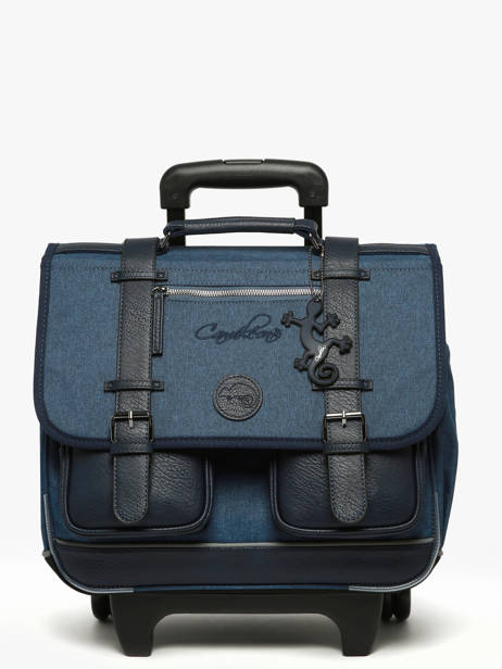 Wheeled Schoolbag 2 Compartments Cameleon Blue vintage color CR38