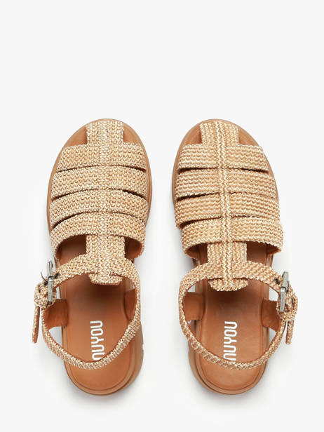 Sandals Shea In Leather Nuyou Beige women 37120 other view 3