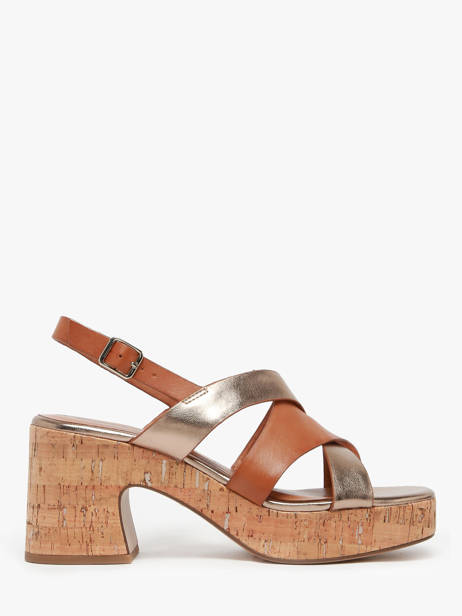 Heeled Sandals In Leather Tamaris Brown women 44