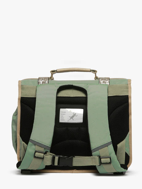 Satchel For Kids 2 Compartments Cameleon Green vintage fantasy CA35 other view 4