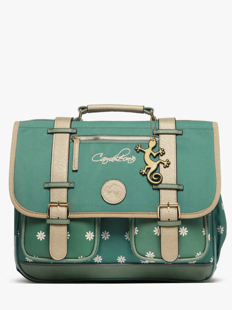 Satchel For Kids 2 Compartments Cameleon Green vintage fantasy CA38