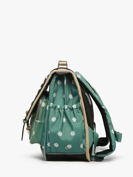 Satchel For Kids 2 Compartments Cameleon Green vintage fantasy CA38 other view 2