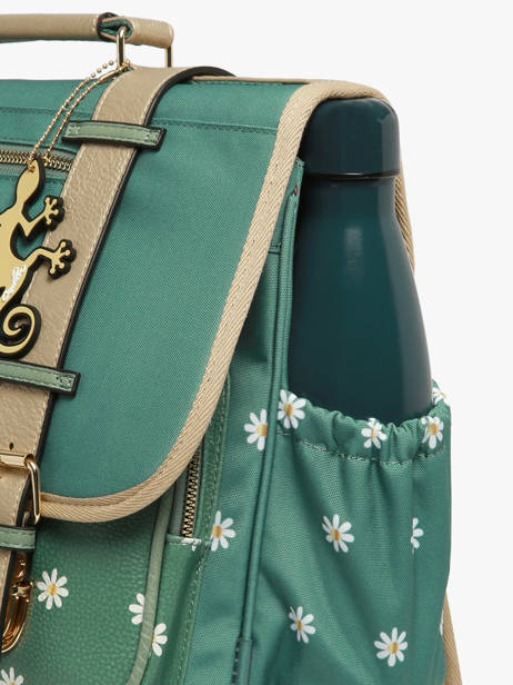Satchel For Kids 2 Compartments Cameleon Green vintage fantasy CA38 other view 5