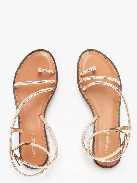 Flip Flops Hatrio In Leather Les tropeziennes Gold women HATRIO other view 3