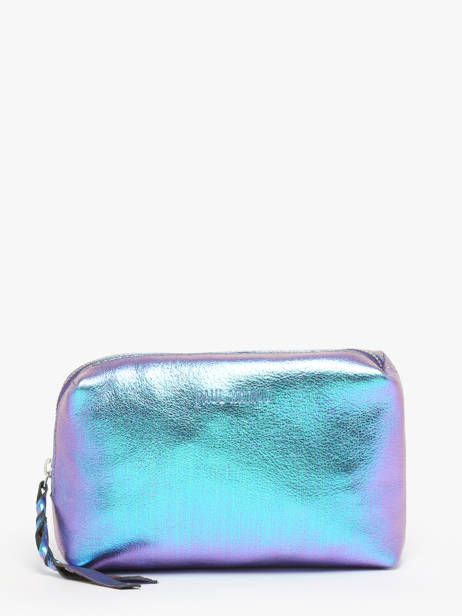 Pouch Leather Paul marius Blue scarabee ADELESCA