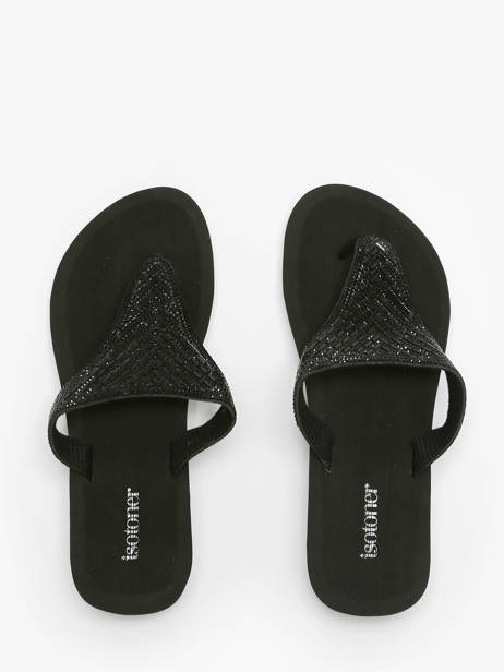 Heeled Flip Flops Isotoner Black women 94615