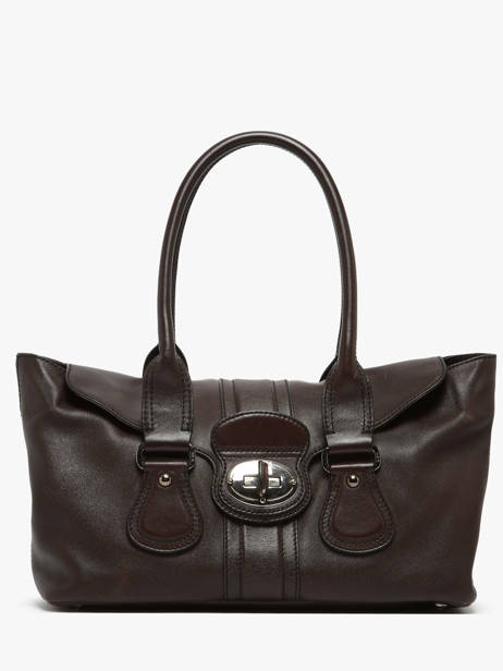 Preloved Leather Turnlock Tote Satchel Tod's Brown second life 437072