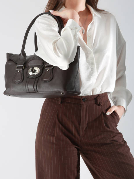 Preloved Leather Turnlock Tote Satchel Tod's Brown second life 437072 other view 1