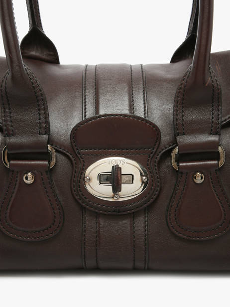 Preloved Leather Turnlock Tote Satchel Tod's Brown second life 437072 other view 2