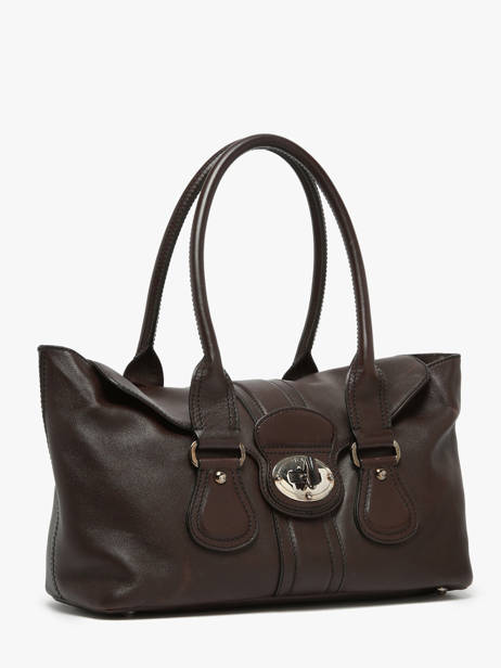 Preloved Leather Turnlock Tote Satchel Tod's Brown second life 437072 other view 4