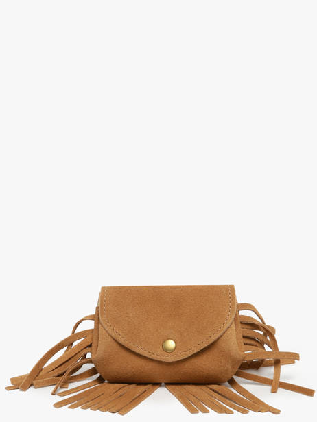 Leather Le Gustave Folk Coin Purse Paul marius Brown folk GUSTAFOL