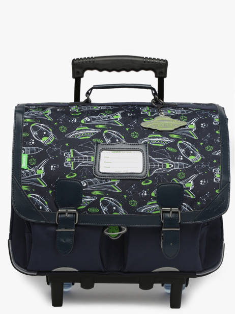 2-compartment Wheeled Satchel Tann's Blue les fantaisies g 43142