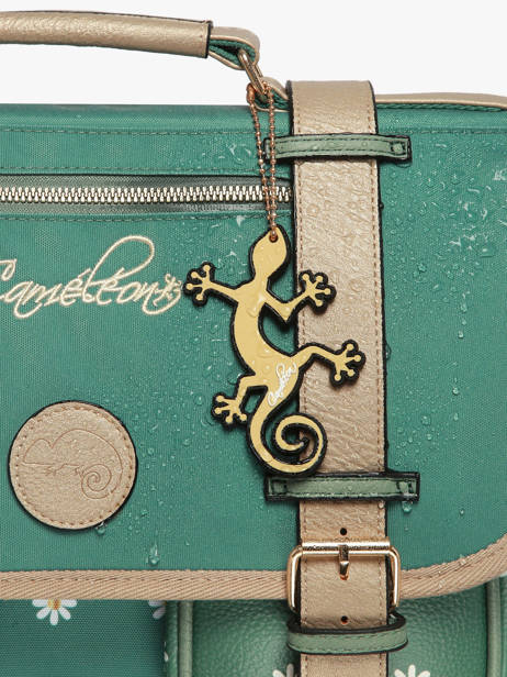 Satchel For Kids 2 Compartments Cameleon Green vintage fantasy CA38 other view 6