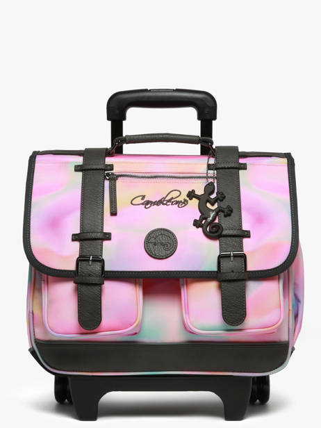 Cartable à Roulettes Enfant 2 Compartiments Cameleon Rose vintage fantasy CR38