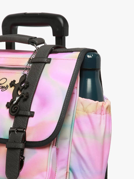 Cartable à Roulettes Enfant 2 Compartiments Cameleon Rose vintage fantasy CR38 vue secondaire 6