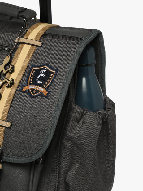 Wheeled Schoolbag For Kids 2 Compartments Cameleon Gray vintage urban CR38 other view 6