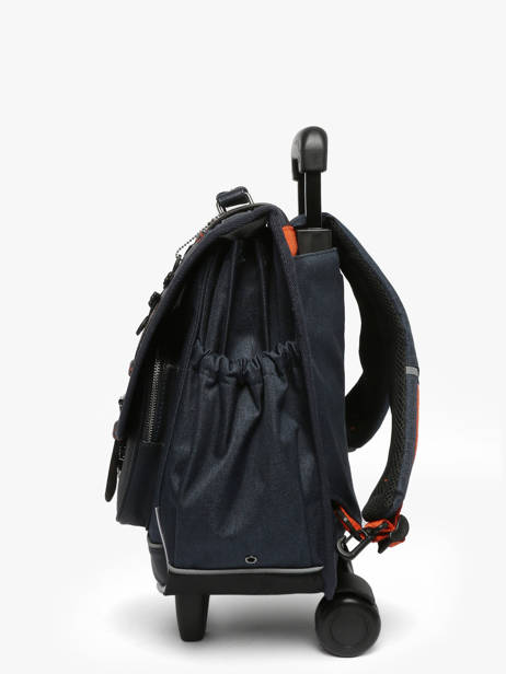 3-compartment Wheeled Satchel Cameleon Blue vintage urban CR41 other view 2