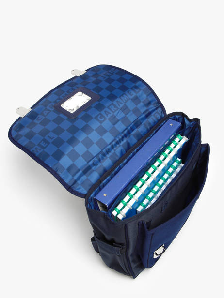 2-compartment Satchel Caramel et cie Blue fier GA other view 3