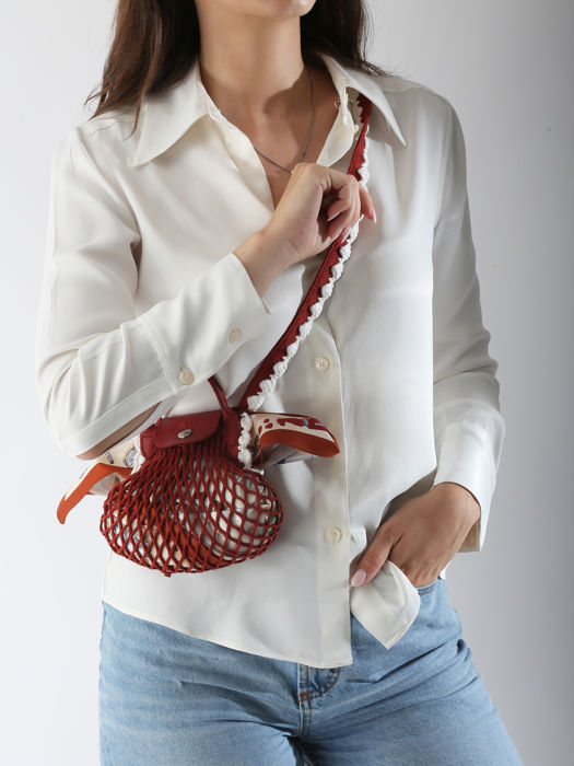 Longchamp Le pliage filet crochet Messenger bag Red