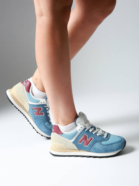 Sneakers 574 In Leather New balance Blue boy U574SPR other view 1