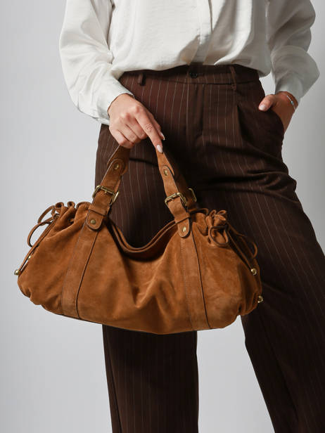 Shoulder Bag Folk Leather Gerard darel Brown folk DAS01407 other view 1