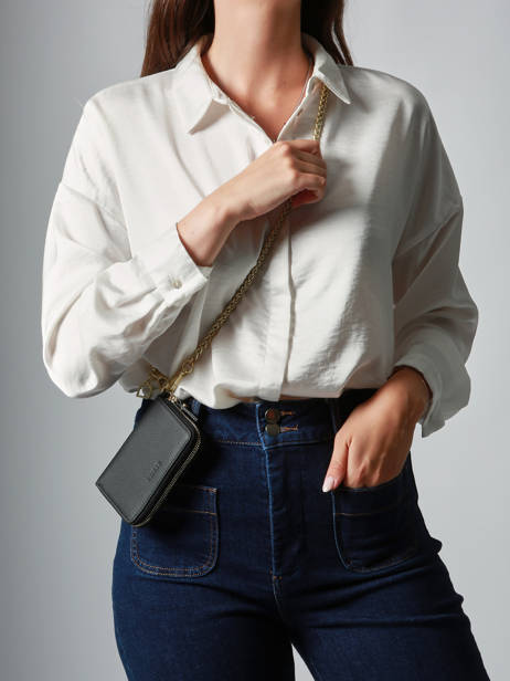 Coin Purse Equestre Leather Etrier Black equestre EEQT096M other view 1