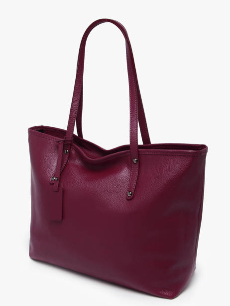 Leather Caviar Tote Bag Milano Red caviar CA19111N other view 2