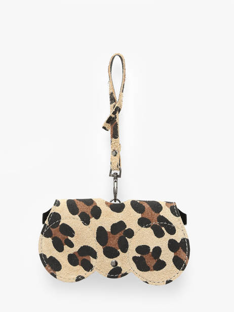Sunglass Case Leather Milano Beige velvet leopardo VL25069