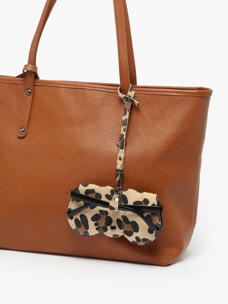 Sunglass Case Leather Milano Beige velvet leopardo VL25069 other view 2