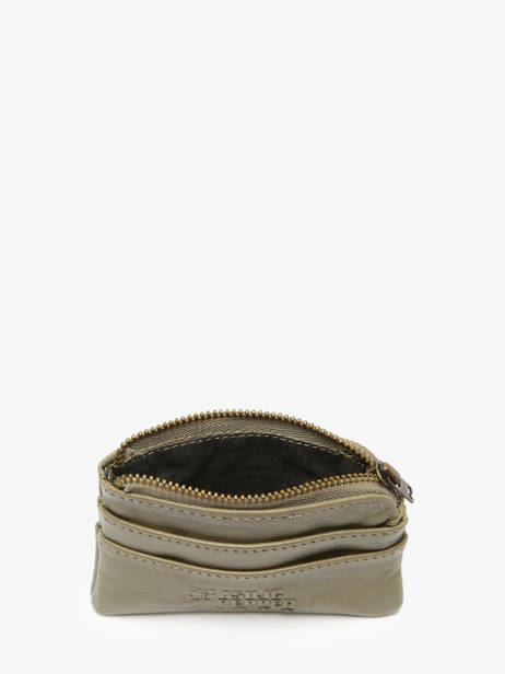 Coin Purse Leather Basilic pepper Green cow BCOW99 other view 1