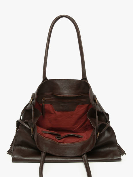 Shoulder Bag Cow A4 Leather Basilic pepper Brown cow BCOW85 other view 3