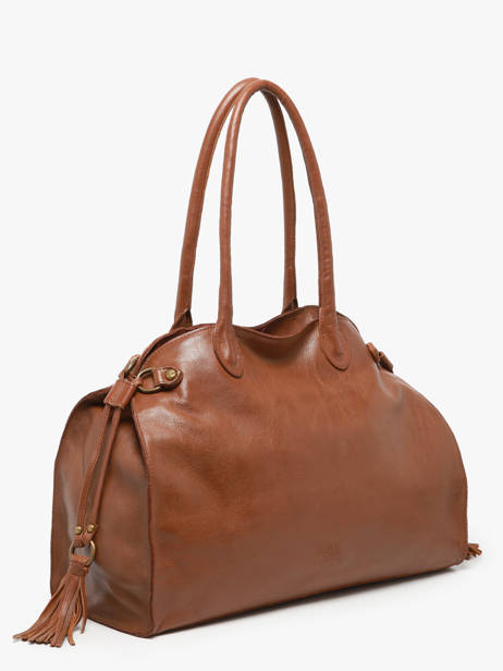 Shoulder Bag Cow A4 Leather Basilic pepper Brown cow BCOW85 other view 2