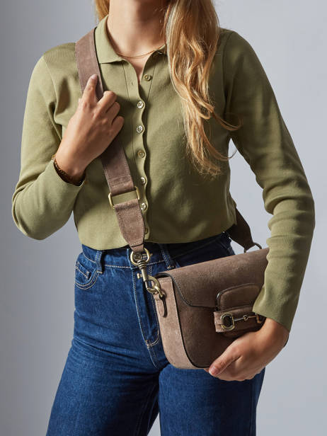 Shoulder Bag Velvet Leather Milano Beige velvet VE260611 other view 1